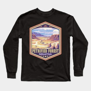 Petrified Forest National Park Vintage WPA Style Outdoor Badge Long Sleeve T-Shirt